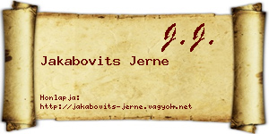 Jakabovits Jerne névjegykártya